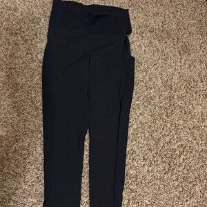 Athleta Trekkie Hybrid Crop Tight 2 Black Pockets Nylon Spandex Blend Pull On